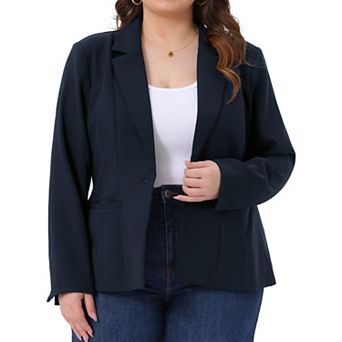 Blazers for Women Plus Size Business Long Sleeve Lapel Pockets Open Front Suit Jackets Work Blazer