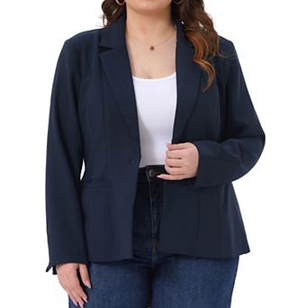 Blazers for Women Plus Size Business Long Sleeve Lapel Pockets Open Front Suit Jackets Work Blazer