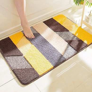 1Pcs Soft Bath Mat, Non Slip Absorbent Rug, Rubber Backing Quick Dry Rugs for Shower Floor 16" x 24"