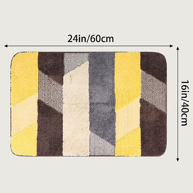 1Pcs Soft Bath Mat, Non Slip Absorbent Rug, Rubber Backing Quick Dry Rugs for Shower Floor 16" x 24"