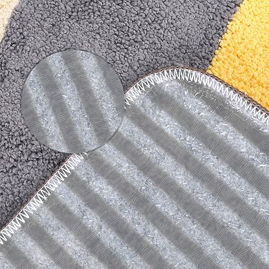 1Pcs Soft Bath Mat, Non Slip Absorbent Rug, Rubber Backing Quick Dry Rugs for Shower Floor 16" x 24"