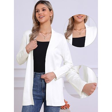 Open Front Cardigan for Women's Long Sleeve Stretchy Soft Fall Winter Casual Knit Sweater Cardigans