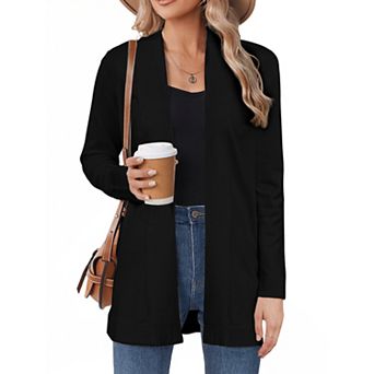 Open Front Cardigan for Women's Long Sleeve Stretchy Soft Fall Winter Casual Knit Sweater Cardigans