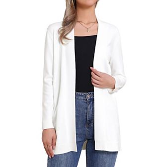 Open Front Cardigan for Women's Long Sleeve Stretchy Soft Fall Winter Casual Knit Sweater Cardigans