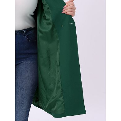 Plus Size Winter Coats for Women Lapel Single Breasted Belted with Pocket Pea Coats Trench Coats