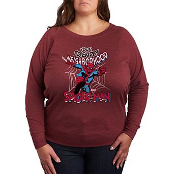Plus Size Marvel Spider-Man French Terry Long Sleeve Tee