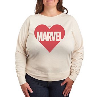 Plus Size Marvel Heart Logo French Terry Long Sleeve Tee