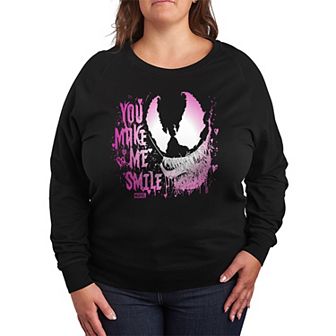 Plus Size Marvel Venom You Make Me Smile French Terry Long Sleeve Tee