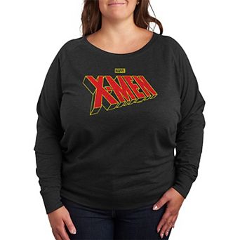 Plus Size X-Men Logo French Terry Long Sleeve Tee