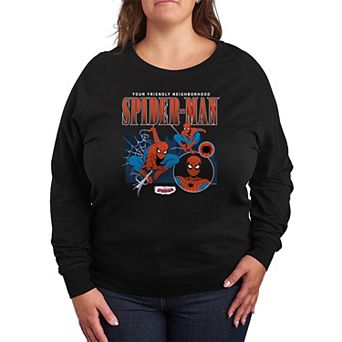 Plus Size Marvel Your Friendly Neighborhood Spider-Man French Terry Long Sleeve Tee