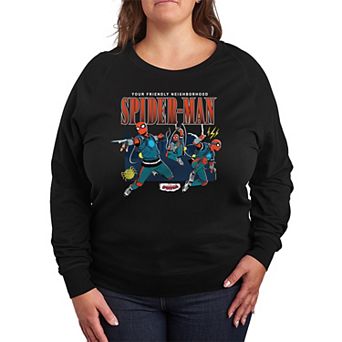 Plus Size Marvel Your Friendly Neighborhood Spider-Man French Terry Long Sleeve Tee