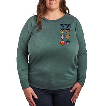 Plus Size Marvel Guardians Of The Galaxy Character Icons French Terry Long Sleeve Tee