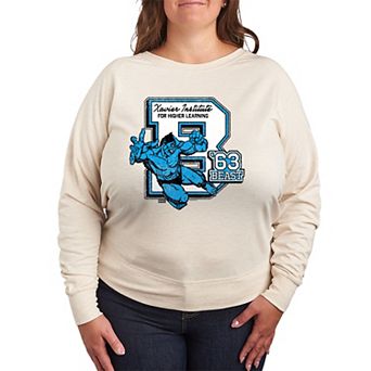 Plus Size Marvel X-Men Beast '63 Collegiate French Terry Long Sleeve Tee