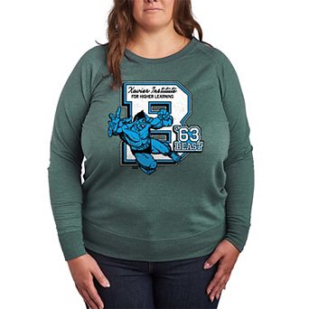 Plus Size Marvel X-Men Beast '63 Collegiate French Terry Long Sleeve Tee