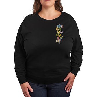 Plus Size Marvel Villains Stacked French Terry Long Sleeve Tee