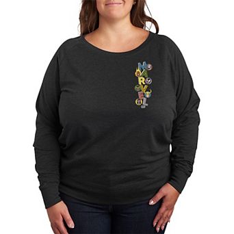 Plus Size Marvel Villains Stacked French Terry Long Sleeve Tee