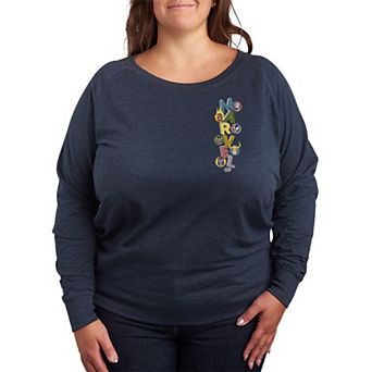 Plus Size Marvel Villains Stacked French Terry Long Sleeve Tee