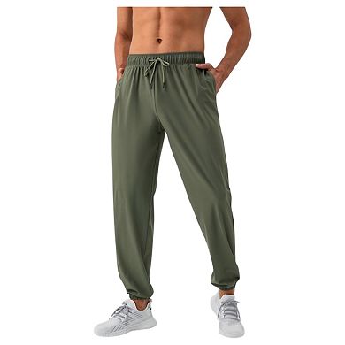 Men's Lightweight Stretch Lounge Pants with Adjustable Drawstring Waist and Straight Leg Fit