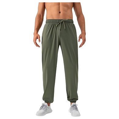 Men's Lightweight Stretch Lounge Pants with Adjustable Drawstring Waist and Straight Leg Fit