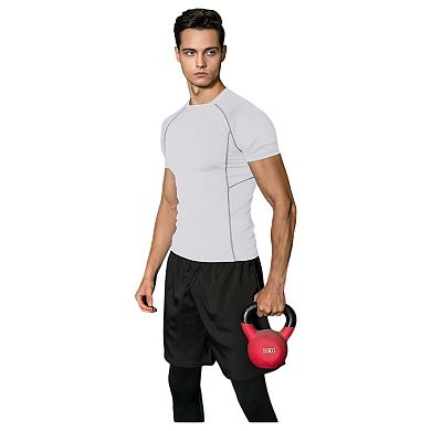 Men's Short Sleeve Compression Workout Shirt with Moisture-Wicking Fabric