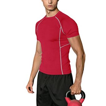 Men's Short Sleeve Compression Workout Shirt with Moisture-Wicking Fabric