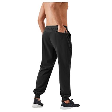 Men's Relaxed Fit Drawstring Pants with Patch Pockets and Elastic Waistband for Casual Wear