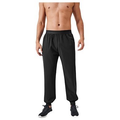 Men's Relaxed Fit Drawstring Pants with Patch Pockets and Elastic Waistband for Casual Wear