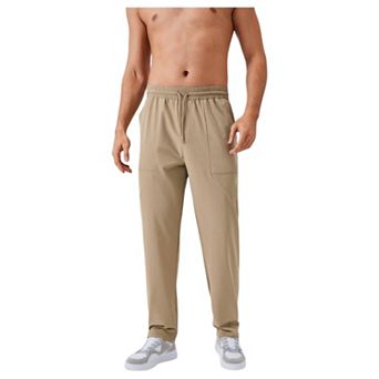 Men's Tapered Lounge Pants with Stretch Waistband and Elastic Cuffs for Everyday Comfort