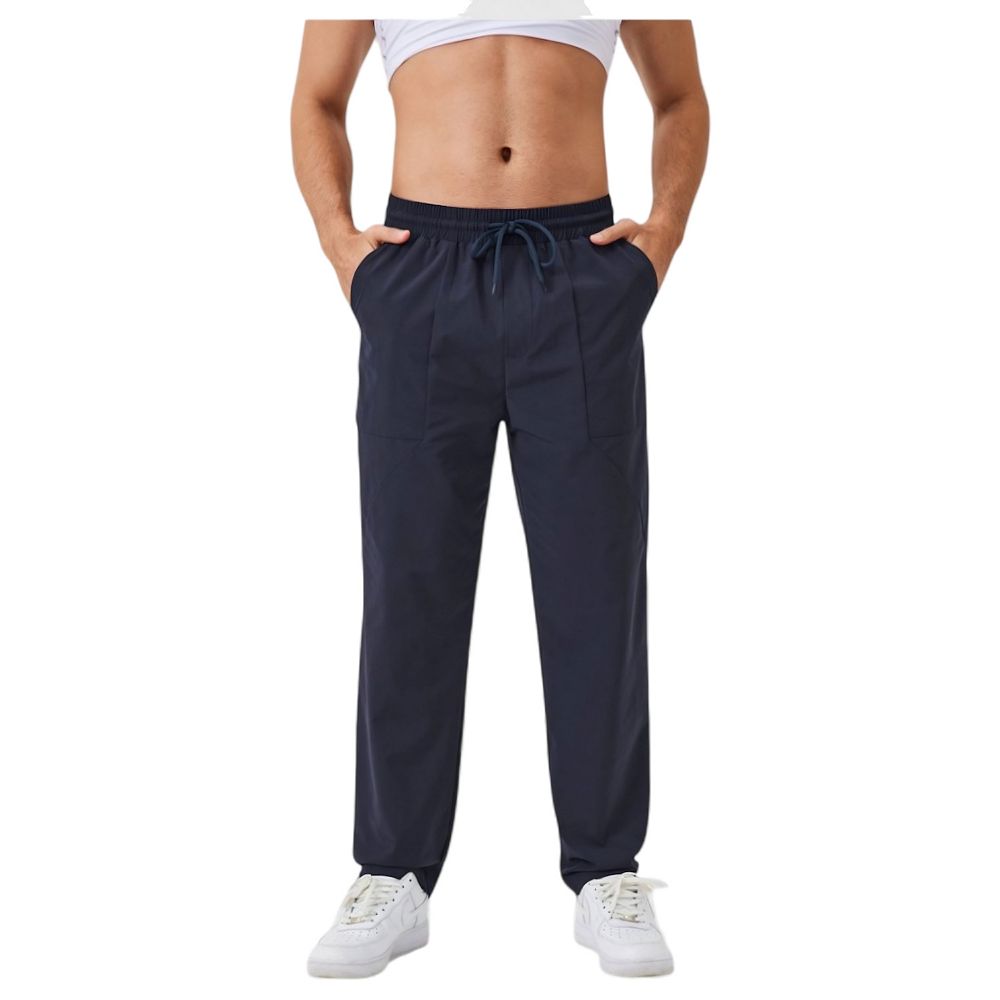 Men's Tapered Lounge Pants with Stretch Waistband and Elastic