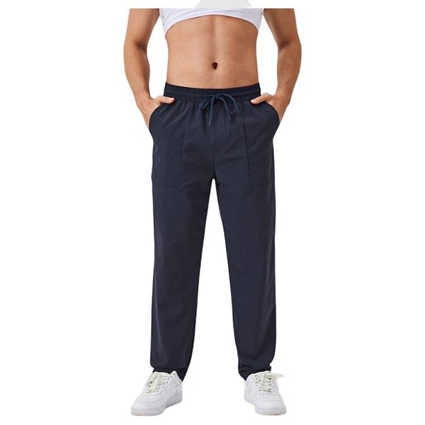 Men's Tapered Lounge Pants with Stretch Waistband and Elastic