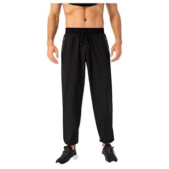 Men's Athletic Drawstring Pants with Zipper Pockets and Relaxed Fit