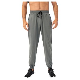 Men's Athletic Drawstring Pants with Zipper Pockets and Relaxed Fit