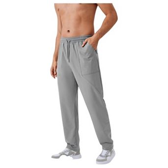 Men's Relaxed Fit Drawstring Pants with Patch Pockets and Elastic Waistband for Casual Wear