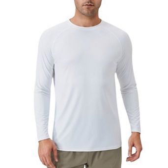Men's Long Sleeve Performance Shirt with Raglan Sleeves and Lightweight Stretch Fabric