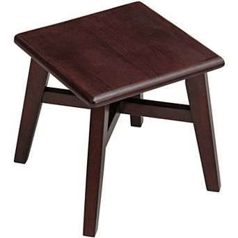 eHemco Solid Hardwood Wooden Step Stool with 2 Cross Brace Support for Adults and Kids, 12.25 Inches
