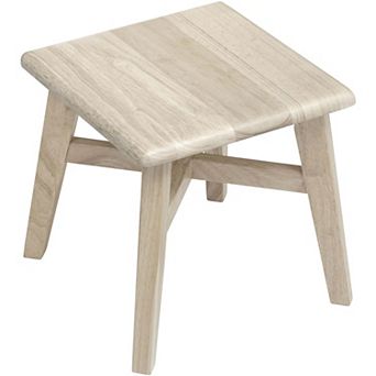 eHemco Solid Hardwood Wooden Step Stool with 2 Cross Brace Support for Adults and Kids, 12.25 Inches