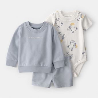 Baby Carter's 3 pc 'Main Squeeze' Sweatshirt, Bodysuit & Shorts Set