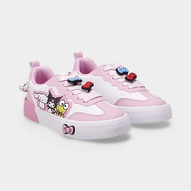 Hello Kitty Court Girls Lace-Up Sneakers With Bow Accent