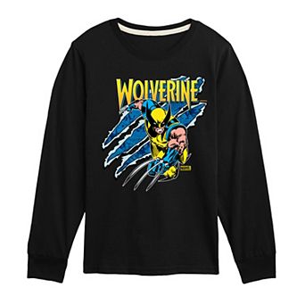 Boys 8-20 Marvel Wolverine Claw Tear Long Sleeve Graphic Tee