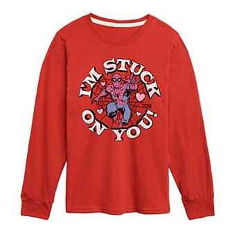 Boys 8-20 Marvel Spider-Man I'm Stuck On You Long Sleeve Graphic Tee