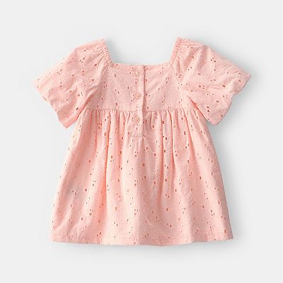 Carter's Baby Girls' Eyelet Short-Sleeve Dress - Pink - Size 18 months