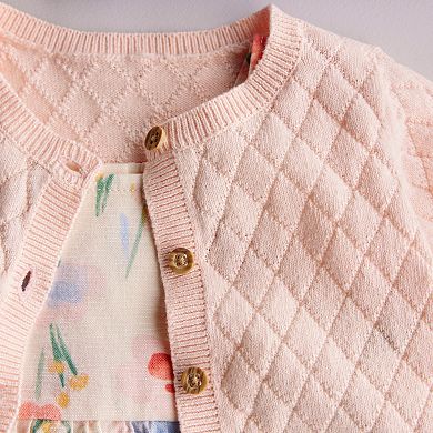 Baby Girl Carter's 2-pc. Floral Cardigan & Bubble Romper Set