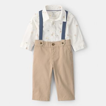 Baby Boy Carter's 2 pc Easter Bunny Bodysuit & Suspender Pants Set