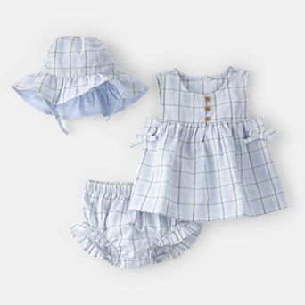 Baby Girl Carter's 3 pc Gingham Hat, Top & Shorts Set