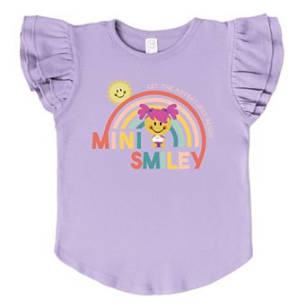Mini Smiley Let The Adventures Begin Aria - Flutter Sleeve Graphic T-Shirt