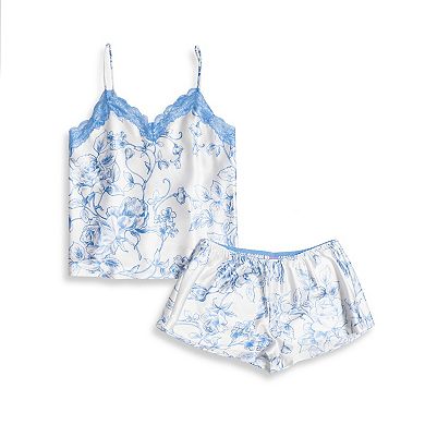 Plus Size Lilac+London 2-Piece Pajama Camisole & Pajama Tap Shorts Set