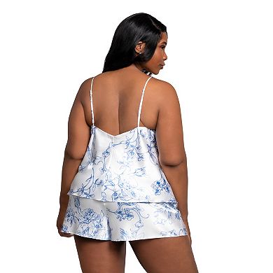 Plus Size Lilac+London 2-Piece Pajama Camisole & Pajama Tap Shorts Set