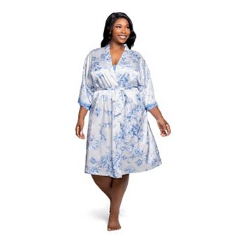 Plus Size Lilac+London Print Wrapper Robe