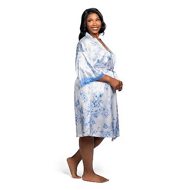 Plus Size Lilac+London Print Wrapper Robe
