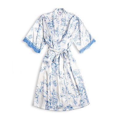 Plus Size Lilac+London Print Wrapper Robe